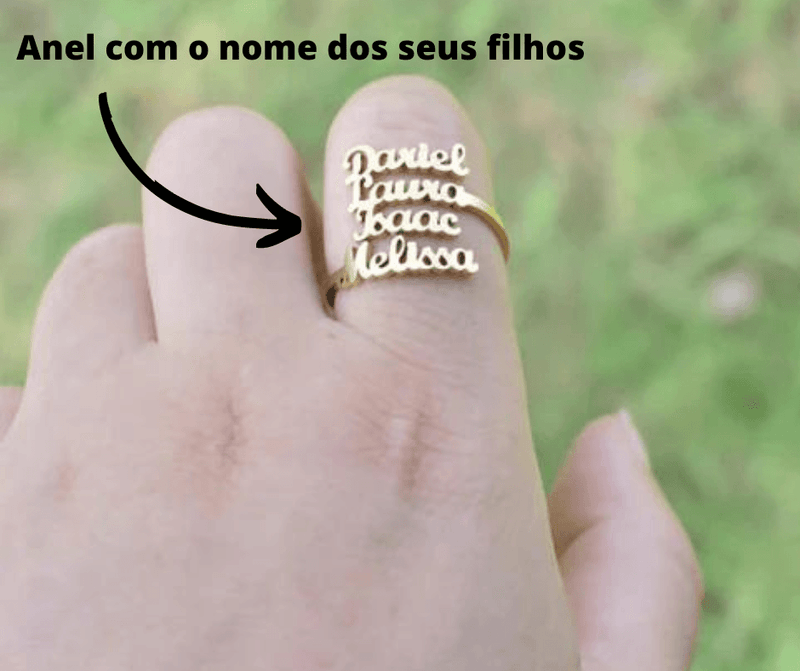 Anel Meus Amores™ Personalizado - NOME DOS FILHOS l Especial Dia das Mães - Turbo Brasil