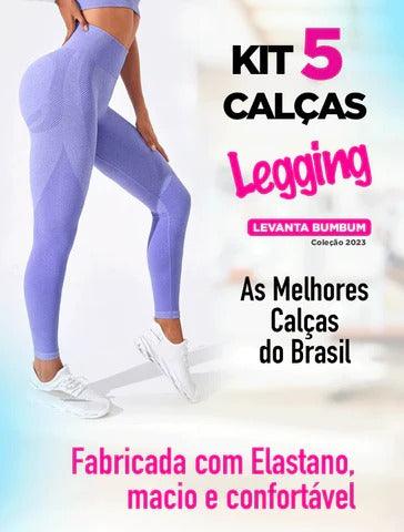 Kit 5 Calças Legging Levanta Bumbum Fitness Cintura Alta Sem Costura - Hupana - Turbo Brasil